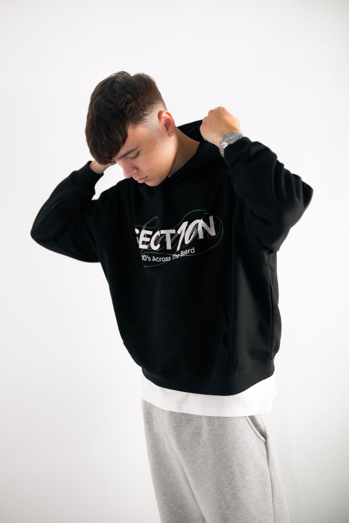 BLACK CALLIGRAPHY HOODIE